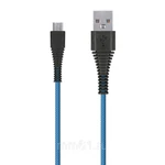 фото Кабель Smartbuy USB - micro USB, "карбон", экстрапрочный, 2.0 м, до 2А, синий (iK-20n-2 blue)