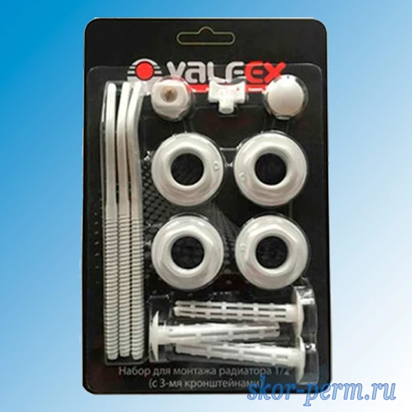 Фото Комплект к радиатору VALFEX 1/2&quot; с 3-мя кронштейнами