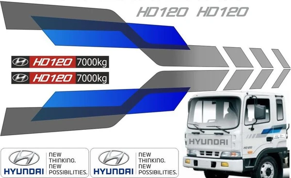 Фото Комплект наклеек на кабину Hyundai HD120