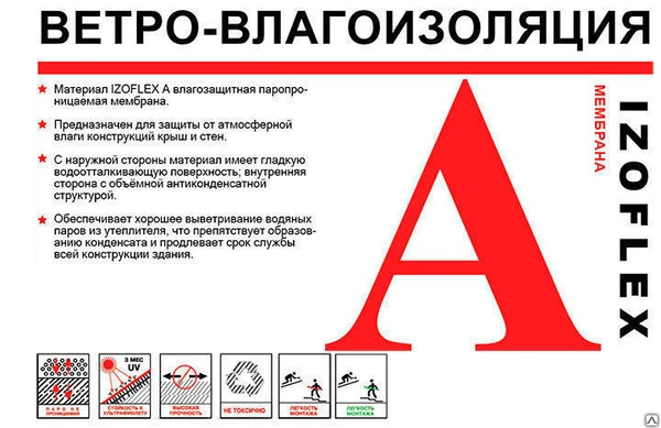 Фото Ветро Влаго изоляция IZOFLEX A