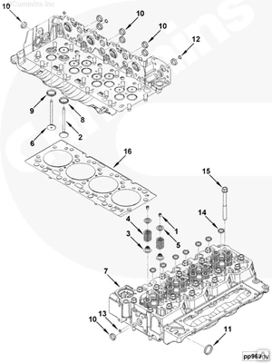 Фото Прокладка ГБЦ на двигатель Cummins 4ISBe 4ISDe 4946620 4932209