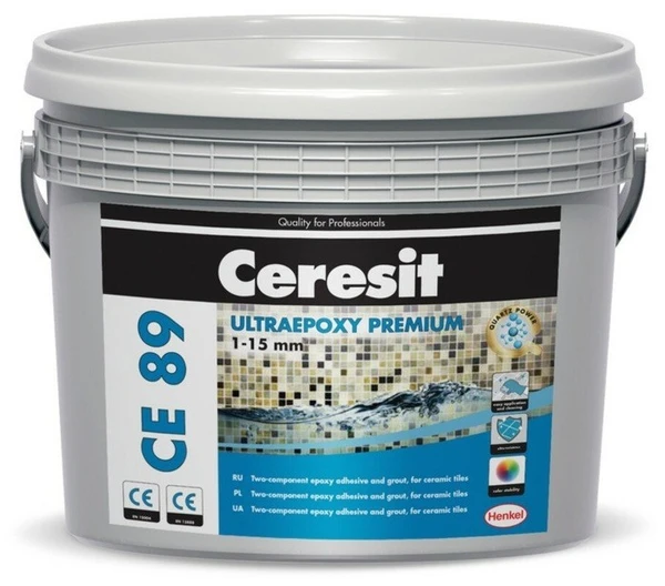 Фото Затирка эпоксидная Ceresit CE 89 Ultraepoxy premium 814 (Кварц) 2,5 кг