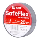 фото Изолента ПВХ 19мм (рул.20м) серо-стальн. SafeFlex EKF plc-iz-sf-st