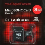 фото Карта памяти microSDHC Qumo 8GB Class 10 (с адаптером SD)