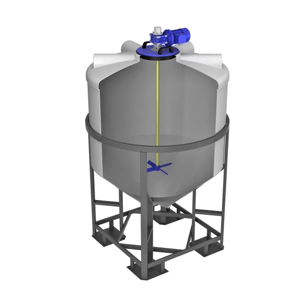 Фото Емкость ФМ 1000л в обрешетке с лопастной мешалкой