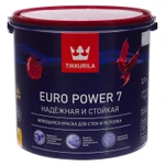 фото Краска моющаяся матовая EURO POWER 7 База А TIKKURILA 2,7 л