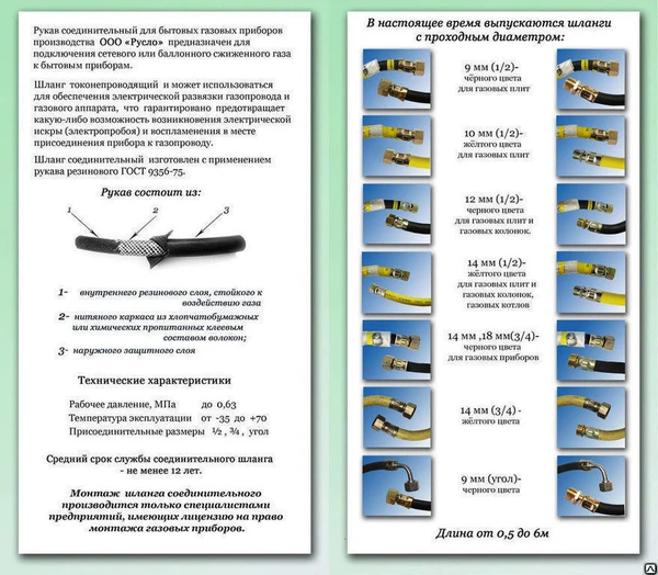 Фото Рукав соединительный для бытовых газовых приборов