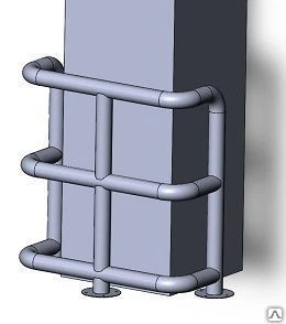 Фото Колесоотбойник для защиты колонн КМ-950/76х3 угловой на отводах
