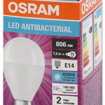 Фото №3 Лампа светодиодная LED Antibacterial P 7.5Вт (замена 75Вт) матовая 6500К холод. бел. E14 806лм угол пучка 180град. 220-240В бактерицид. покр. OSRAM 4058075561694