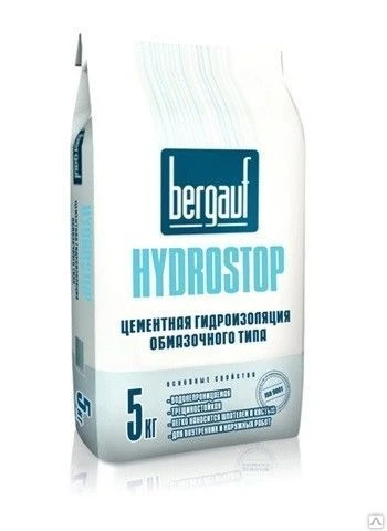 Фото Гидроизоляция Bergauf Hydrostop цементная обмазочного типа, 5кг