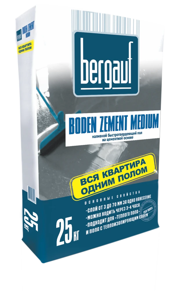 Фото Наливной пол Boden Zement Medium 25кг Bergauf