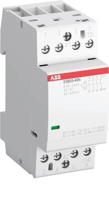 Фото Контактор ESB25-40N-06 модульный (25А АС-1 4НО) катушка 230В AC/DC ABB 1SAE231111R0640