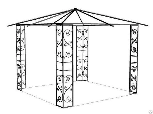 Фото Кованая беседка (без тента)
