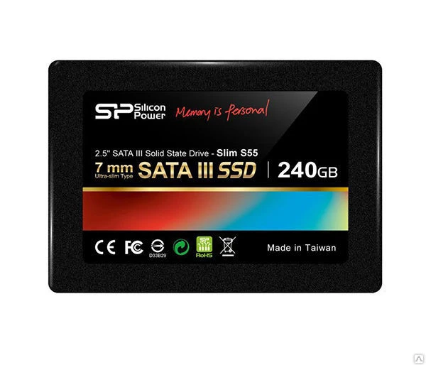 Фото Твердотельный накопитель SSD 2.5" 240Gb Silicon 
Power Slim S55 SP240GBSS3S