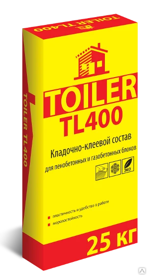 Фото Клей для блоков TOILER TL 400, 25 кг