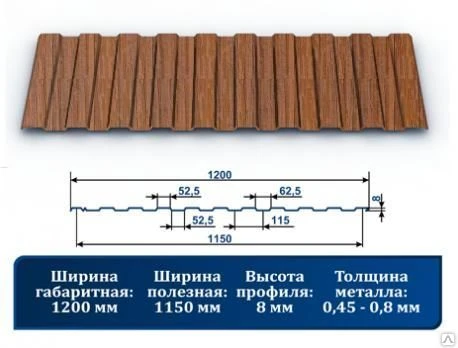 Фото Профнастил С-8 натуральное дерево