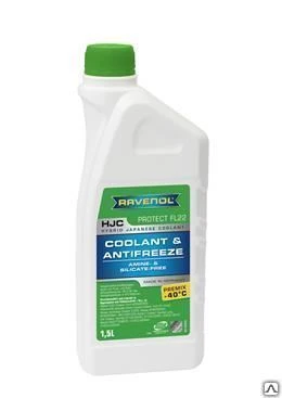 Фото Антифриз зелёный готовый Ravenol HJC Hybrid Japan. Coolant Premix -40 1,5л