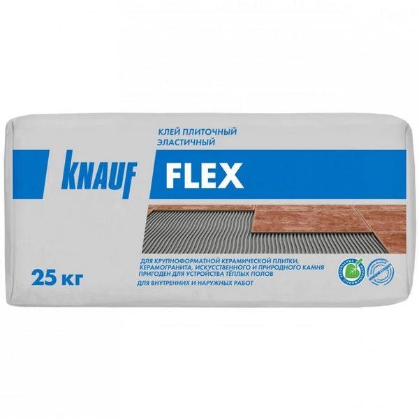 Фото Клей для плитки, керамогранита, камня эластичный Knauf Flex (С2, S1) 25кг