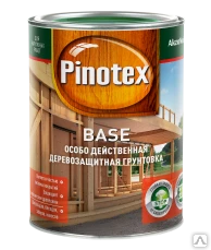 Фото Pinotex Base грунтовка для внешних работ деревозащитная бесцветная