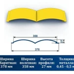 фото Сайдинг металлический "Блок-хаус" (под бревно) 1018 желтый