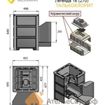 Фото №2 Печь для бани Везувий Легенда 16 в талькохлорите (выносная топка, чугунная дверца 270)