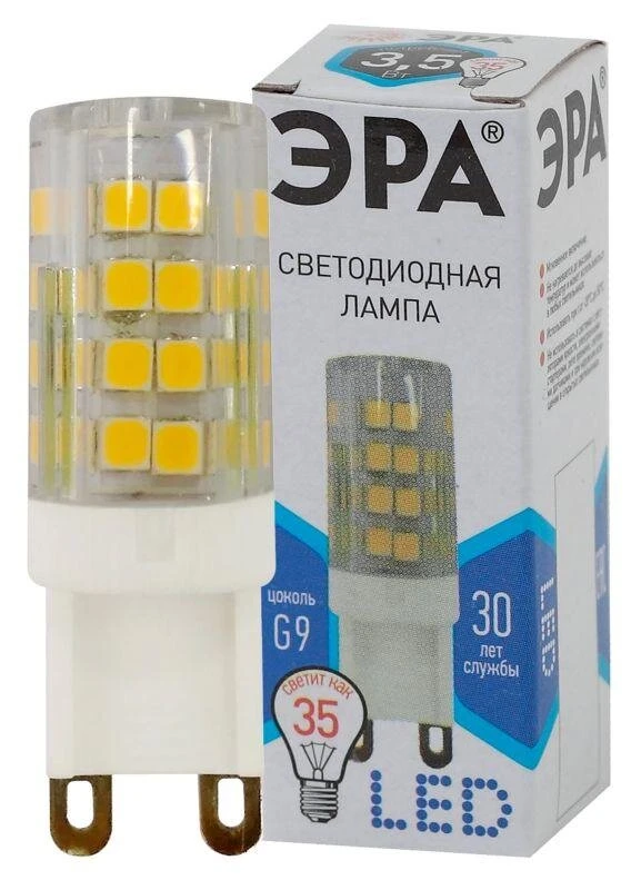 Фото Лампа светодиодная JCD-3.5w-220V-corn ceramics-840-G9 280лм ЭРА Б0027862