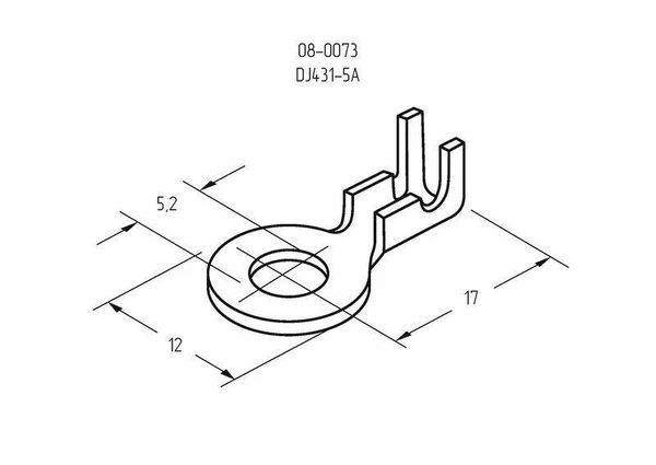 Фото Наконечник кольцевой (НК d5.2мм) 0.5-0.8кв.мм (DJ431-5A) Rexant 08-0073