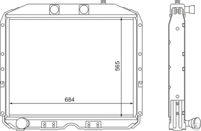 Фото Радиатор водяной 677-1301010-20 ЛИАЗ-677 трубчато-ленточный 4-х ряд