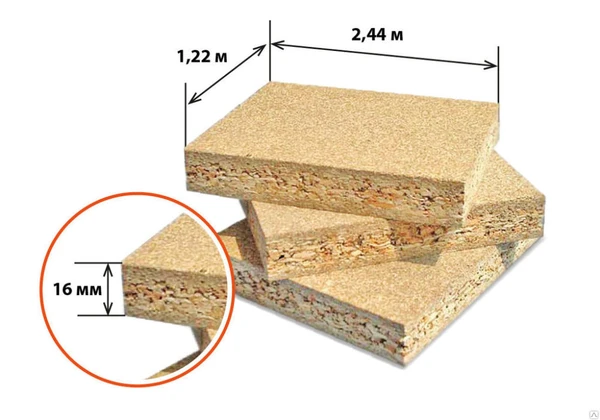 Фото Плита ДСП 1,22х2,44 м, 16мм II сорт
