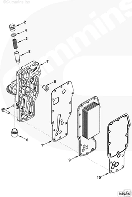 Фото Комплект прокладок для теплообменника масла на двиг. Cummins ISBe 3977913
