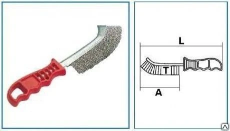 Фото Ручная щётка по металлу (гофрированная проволока)