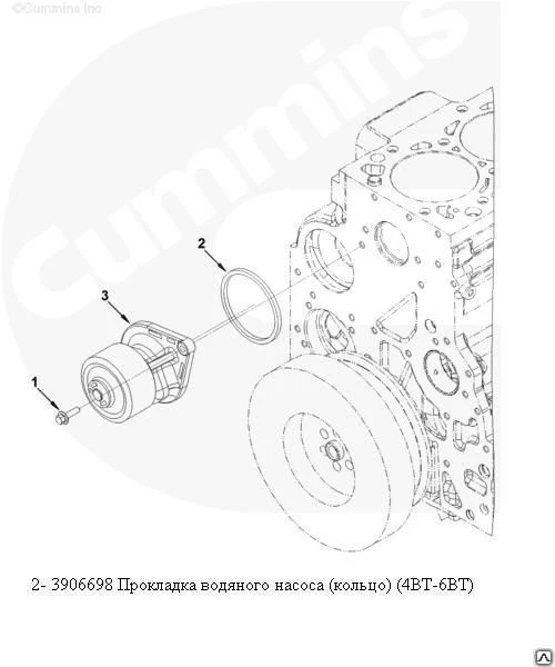Фото Прокладка водяного насоса (4ВТ-6ВТ) 3906698