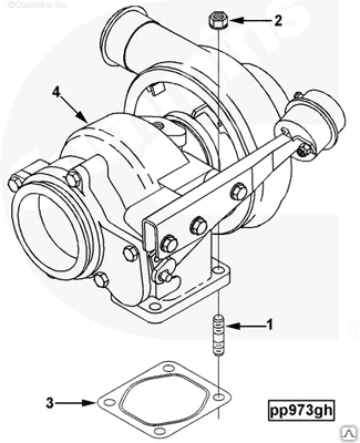 Фото Турбина HX40W двигателя Cummins 6CT ISLe 4050217