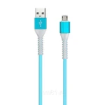 фото Кабель Smartbuy USB - micro USB, TPE оплетка Flow 3D, 1 м., металлический наконечник, <2А, синий (iK-12FL blue)