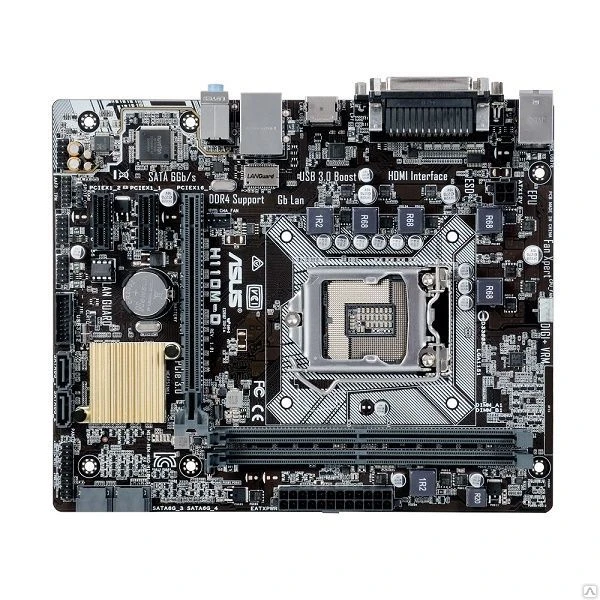 Фото Материнская плата Socket-1151 Asus H110M-D, H110 (2xDDR4, 
1xPCI-E16x, GLan