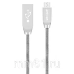 фото Кабель Krutoff Micro USB U1-100m Metal (1m), металлическя оплетка-пружина, 2,1А (14746)