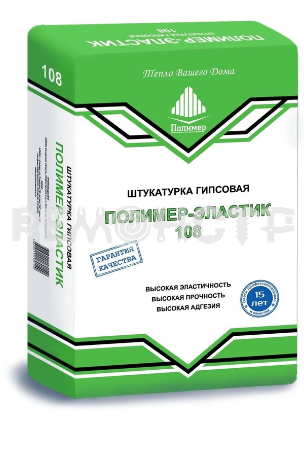 Фото Штукатурка вн/раб 30кг ГИПСОВАЯ 'Полимер Эластик' (белый) (42) ВМ