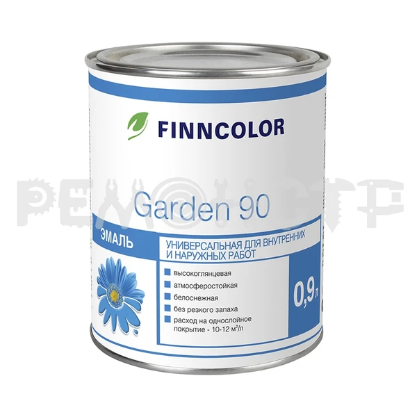 Фото Эмаль алкид унив  0,9л Finncolor GARDEN 90 (6) база C П зз