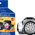 фото Фонарь налобный LED 5353 (19LED 4 режима; 3хR03 метал.) Ultraflash 10262