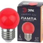 фото Лампа светодиодная ERARL45-E27 P45 1Вт шар красн. E27 4SMD для белт-лайт ЭРА Б0049575