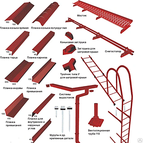 Фото Комплектующие для металлочерепицы