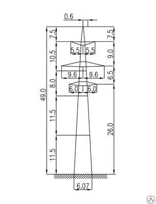 Фото Промежуточные опоры ЛЭП - 330 кВ - 3П330-2