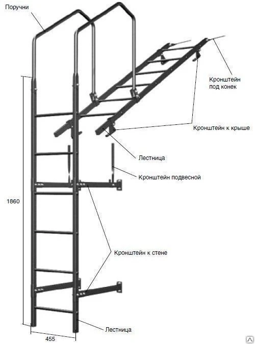 Фото Кронштейн под конек для лестницы