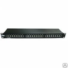 Фото Патч-панель 19", 1U, 24 порта RJ-45 FTP экранированная, кат.5e, SilverLine