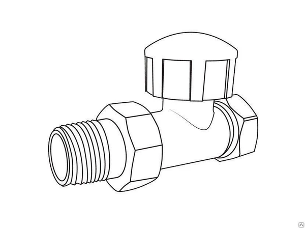 Фото Вентиль термостатический прямой для радиатора 3/4"