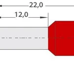 Фото №4 Наконечник штыревой втулочный изолир. (НШВИ F-12мм) 10кв.мм (СЕ100012red) красн. REXANT 08-0831