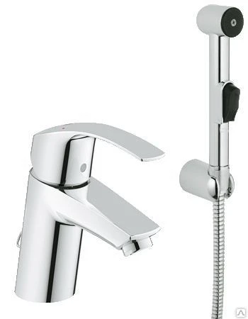 Фото Grohe Eurosmart 23124002 Смеситель однорычажный для раковины с цепочкой и г