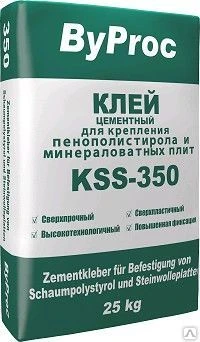 Фото Клей цементный для крепления пенополистирола KSS-350, 25 кг