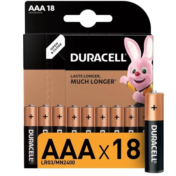 Фото Элемент питания алкалиновый LR03-18BL BASIC (блист.18шт) Duracell Б0014449