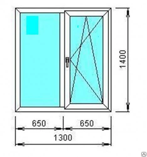 Фото Окно пластиковое 1300*1400мм Профиль Enwin, фурнитура Vorne, сп 4-16-4